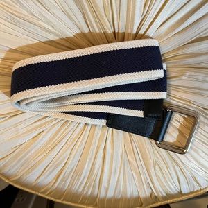 New: Men’s Five Four beige/navy canvas belt. Size L